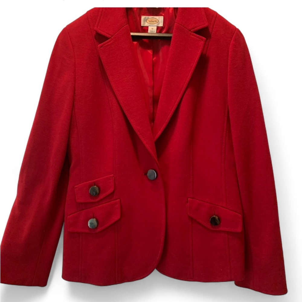 Wool blend Classic Talbots Vibrant Red Blazer women’s size 10